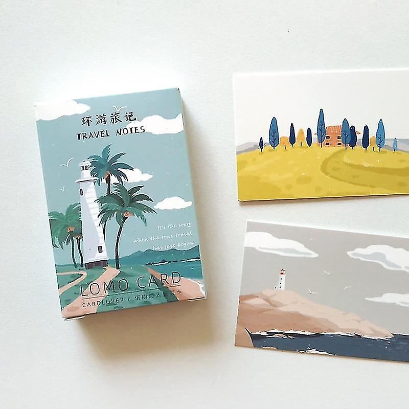 クリエイティブで手描き旅行ノートロモカード