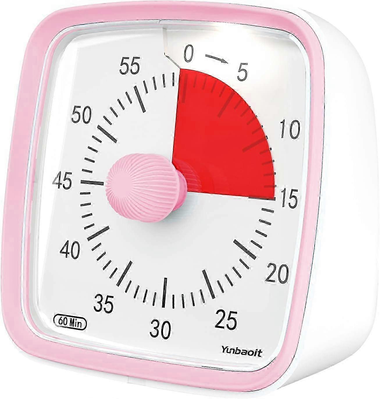 Visueller Timer mit Nachtlicht, 60-Minuten-Countdown-Timer für Kinder und Erwachsene, leiser Klassenzimmer-Timer für Zuhause, Schule oder Arbeit