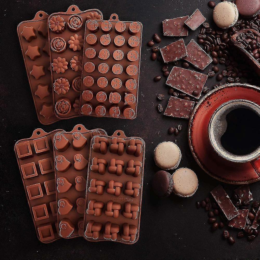 6 deler kakeform multistil silikon sjokoladeform L baking