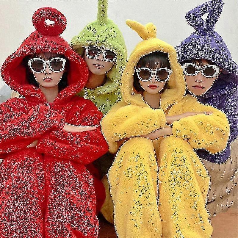 Unisex Teletubbies Kostümler Disi Onesies Lala Cosplay Pijama Yetişkin Pijama Hayvan Pijama Takım Elbise Yüksek Kalite