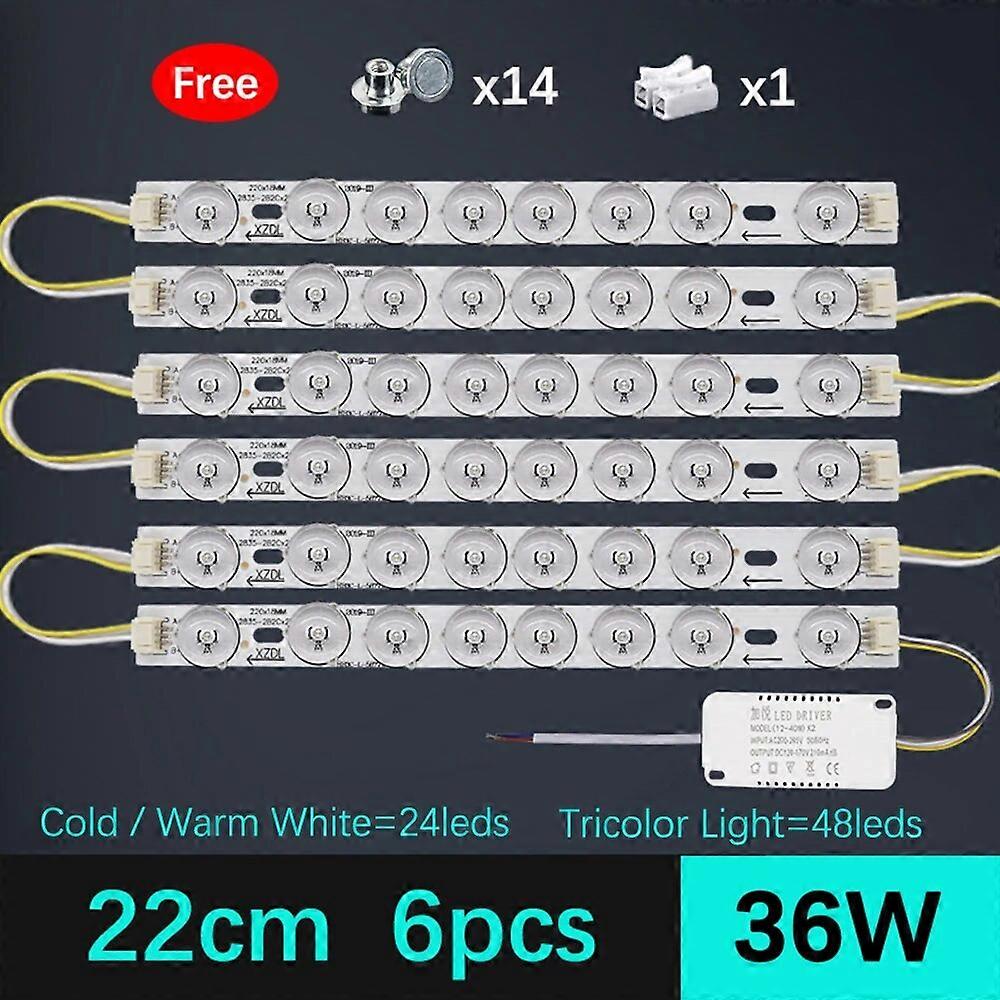 Led Ceiling Light Module 220V Replacement Led Light Bar Module Lamp Board 22/31/41/52cm Strip Light Source For Living Room Lamp