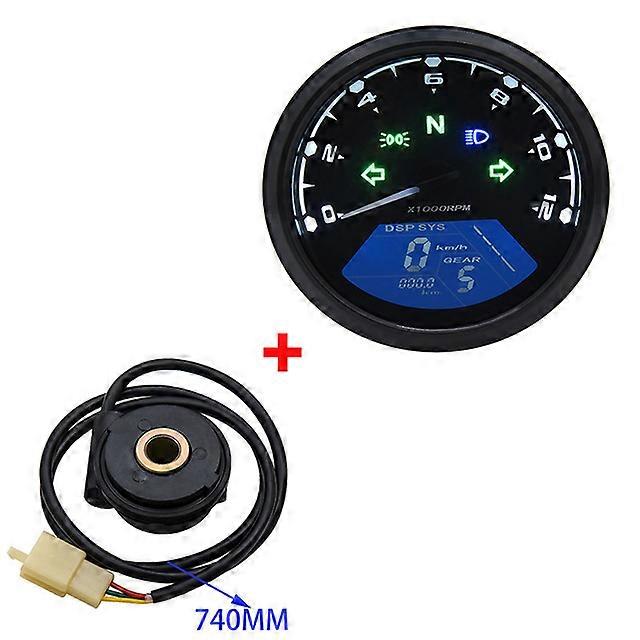 New Universal Motorcycle 12000RMP LCD Speedometer Odometer Tachometer 1-4 Cylinders Motorbike Gauge Motorcycle Digital Dash