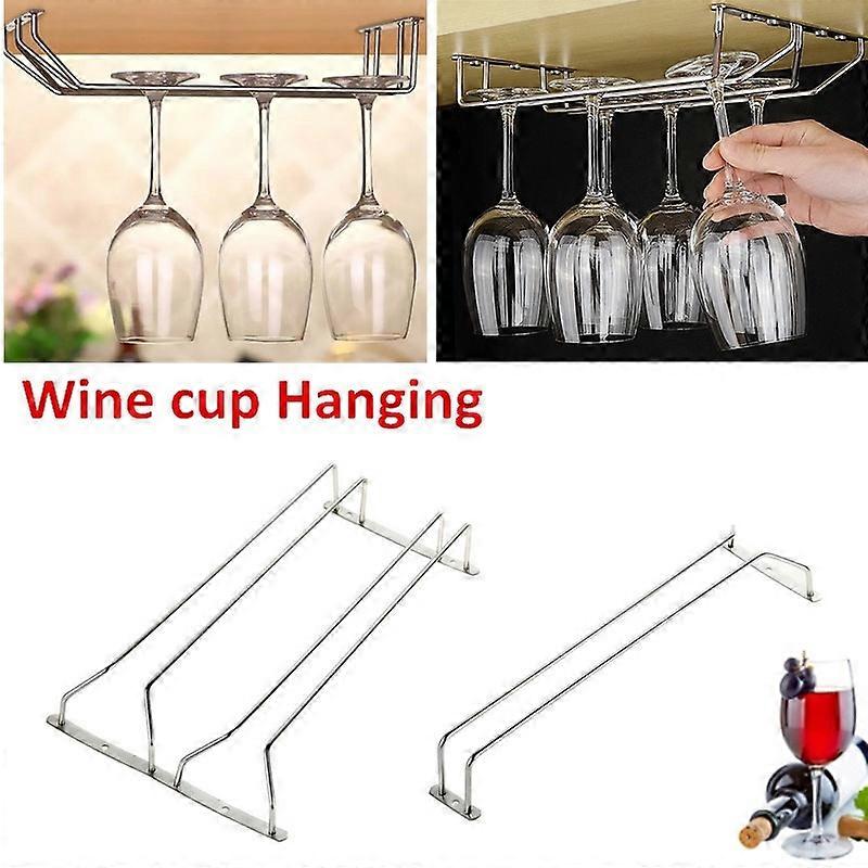 Wine Glass Holder Wine cup Hanging Drinking Stemware Rack Under Cabinet Storage 1 PC