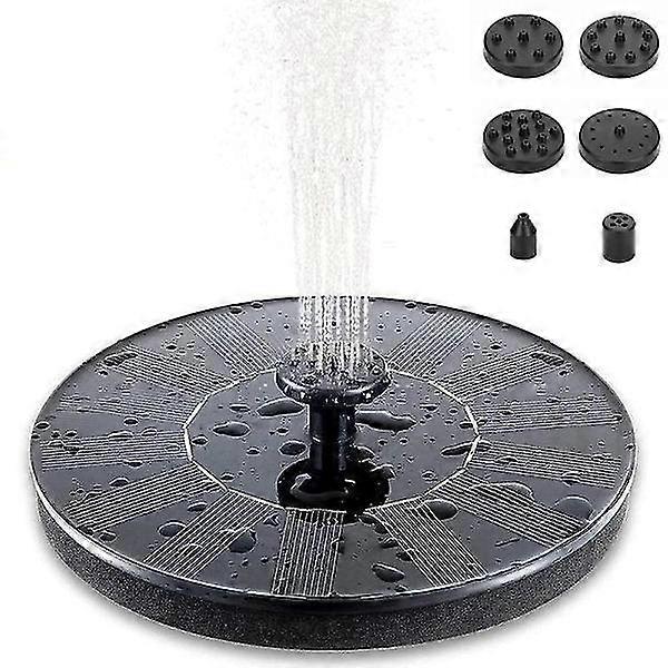 Springvand - Solcellefontæne / Vandfontæne Solcelle - 16 cm Sort