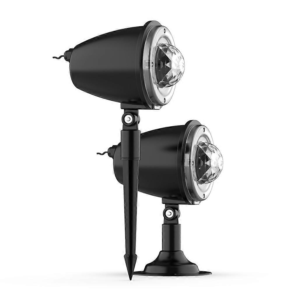 2pcs Dynamics Water Pattern Snowflake Projector Lamp Set Stylish Xmas Decorative Projection Lamp for Garden