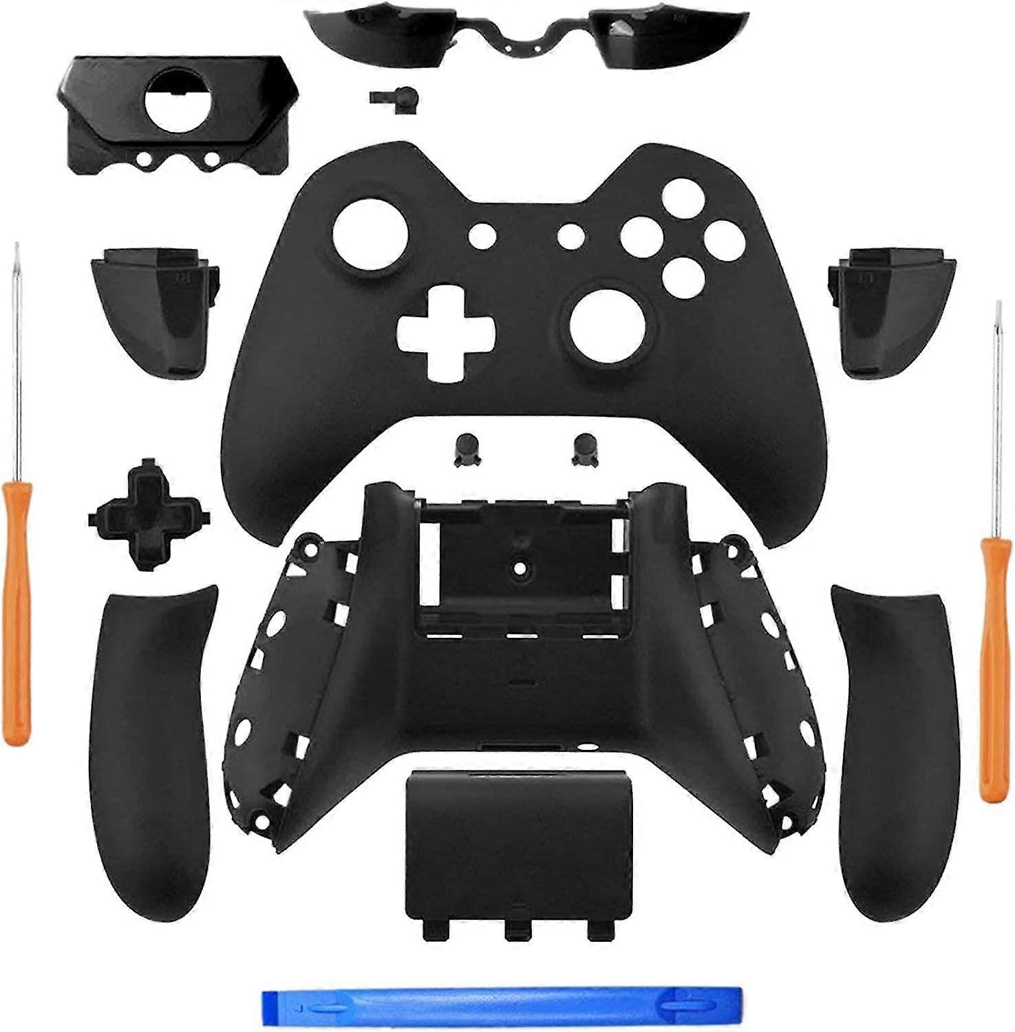 Black Matte Controller Housing Shell Kit with 3.5mm Headset Jack - Full Set of Faceplates and Buttons