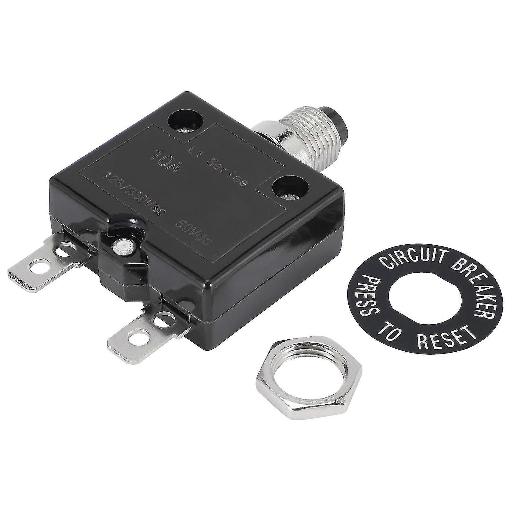 1x 10a Circuit Breaker 12v24v Button Resettable Thermal Circuit Breaker Panel Mount With Waterproo
