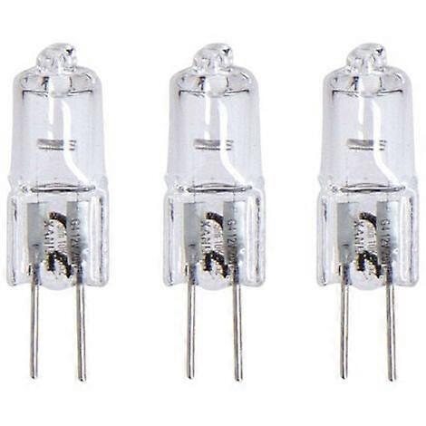 Set of 3 halogen bulbs with G4 base, 375 Lumens, 2800K, 12V 20W,Warm