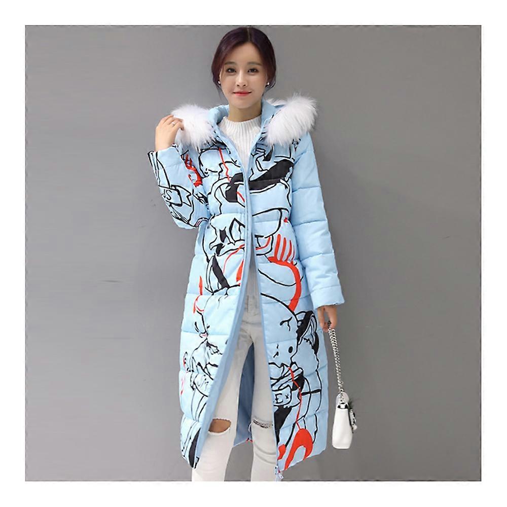 vinter slank kvinne lang pels krage utskrift ned frakk