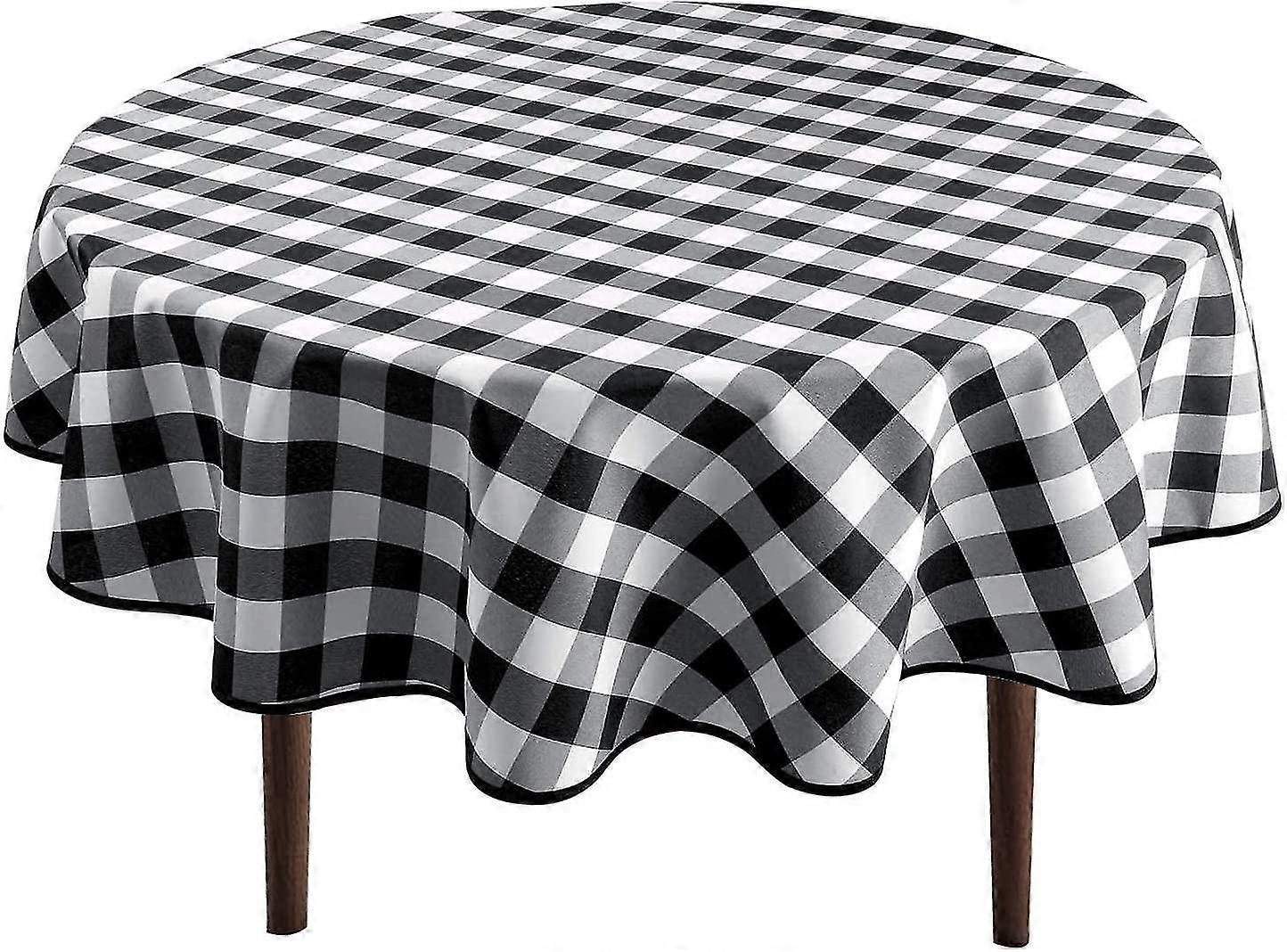Checkered Round Tablecloth