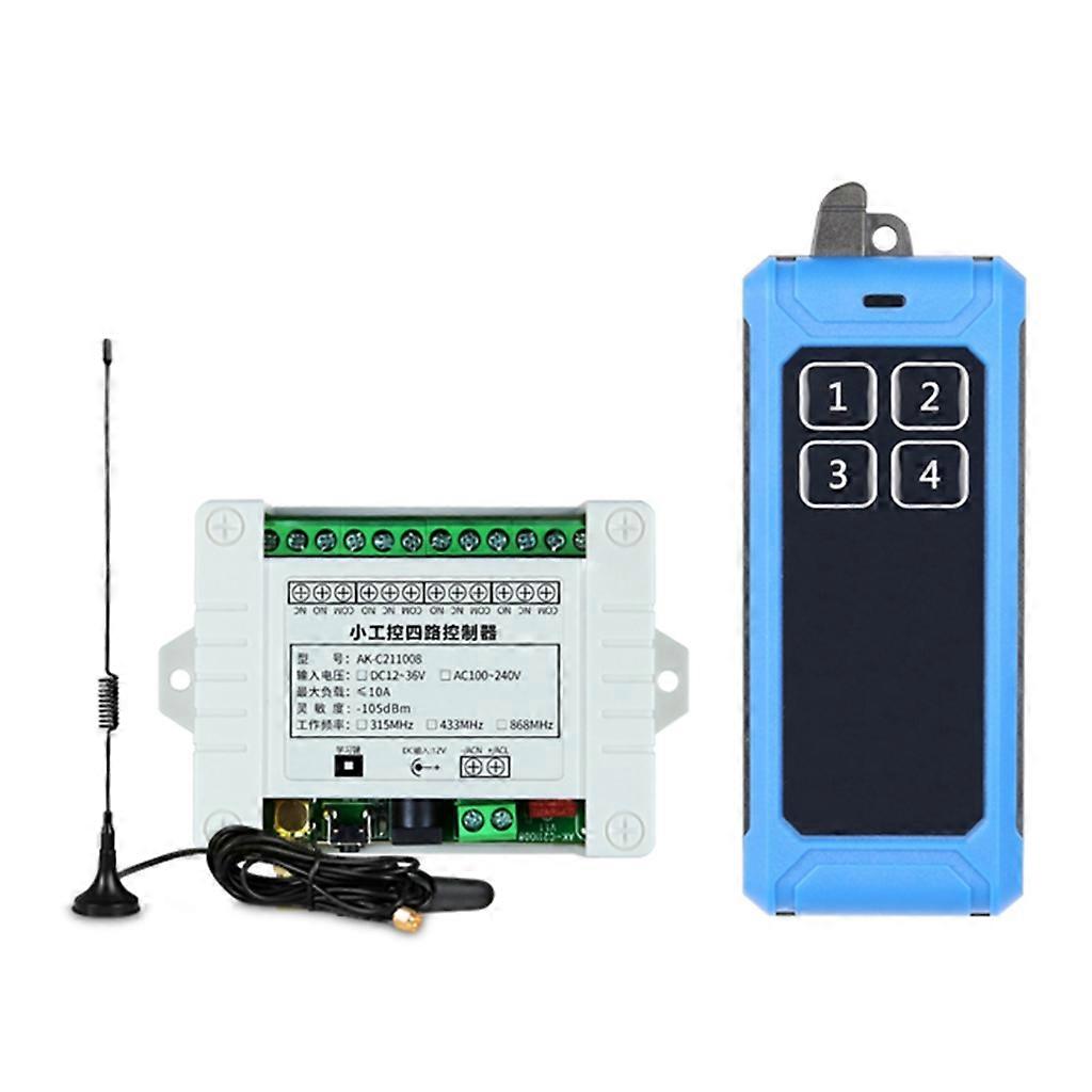 315Mhz 433Mhz DC 12V-36V Four Channel Relay Module Receiver Wireless Remote Control Switch for DC Motor DIY