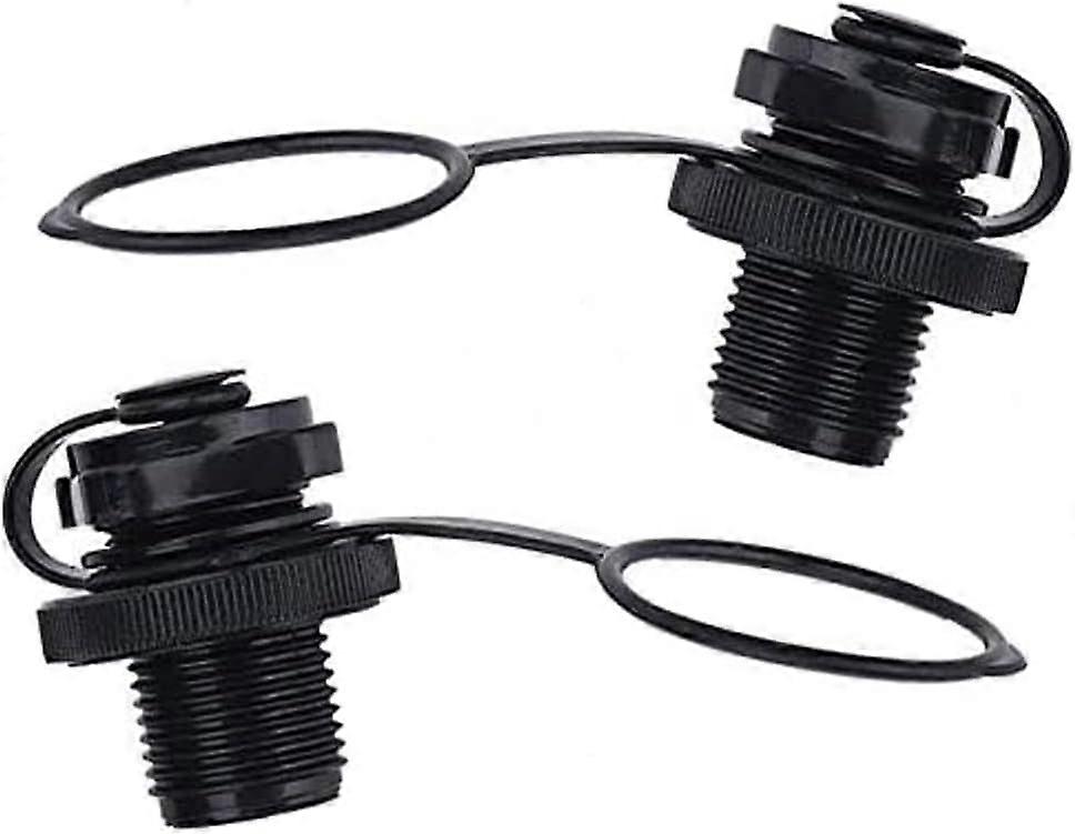 2er-Pack Luftventile Ventiladapterstopfen für Kajak-Schlauchboot, schwarz