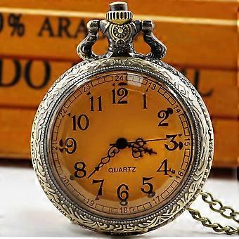 New Vintage Classic Pocket Watch Men's and women's Bronzing Fashion Quartz Watch Steampunk Necklace Pendant Gift Neutral Watch