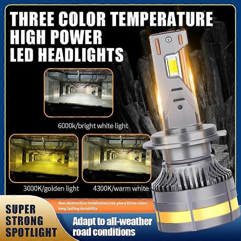 Led 3 Color H7 H4 H11 H1 9005 9006 29800ML 120W Car Headlight Bulb No Error 6000k 4300k 3000k Fog Lamp Head Light 12V Lights