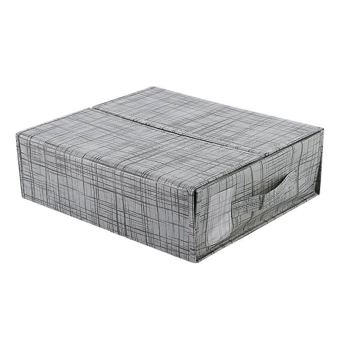 Handheld Fabric Storage Box Folding Clothes Storage Box Household Clothes Bedding Storage Bag Pattern Color