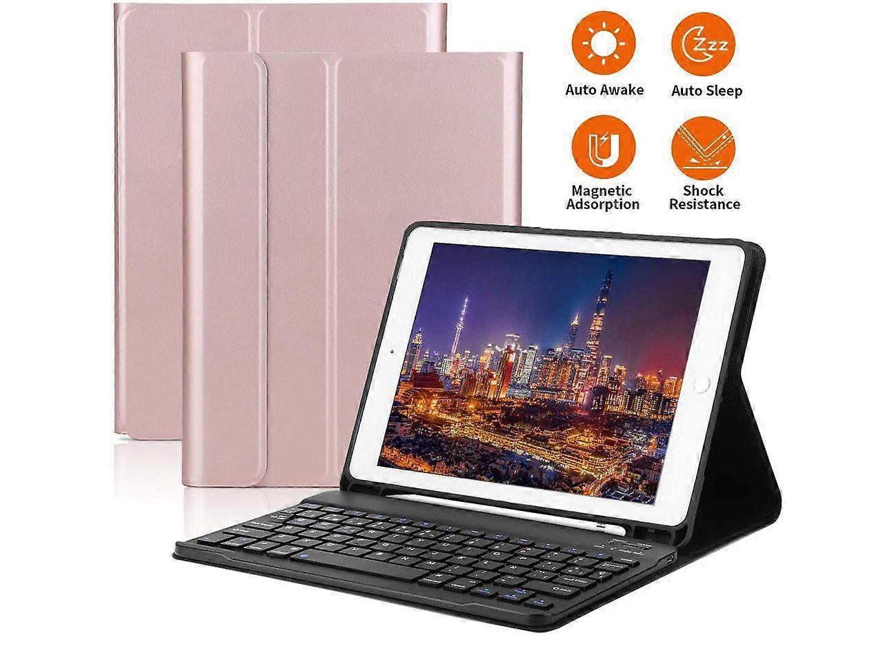 Galaxy Tab S8 Plus / S7 Plus Keyboard Case with S Pen Holder, PU Leather Stand Cover with Detachable Bluetooth Keyboard for Samsung Galaxy Tab S8+ 202