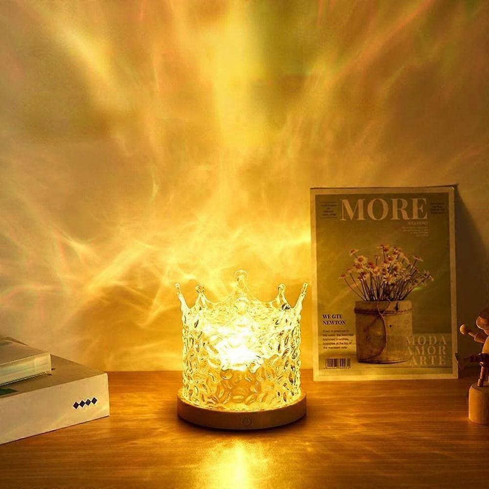 Projecteur d'ondulations d'eau ABS, veilleuse tactile à intensité variable