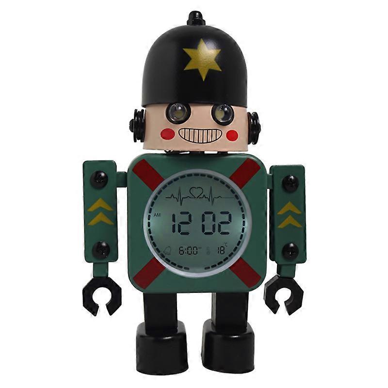 Multifunctional Metal Robot Alarm Clock Children's Cartoon Luminous Electronic Clock