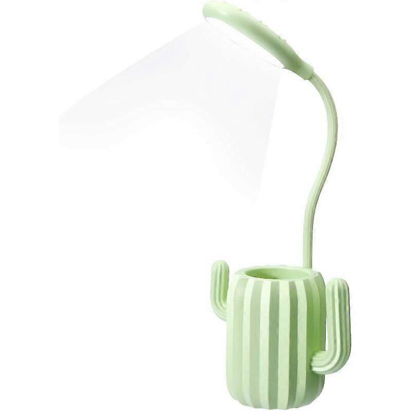 Wireless Desk Lamp with Adjustable Brightness Touch LED Reading Lamp Desk Lamp with Pencil Pot Office Decor - Green