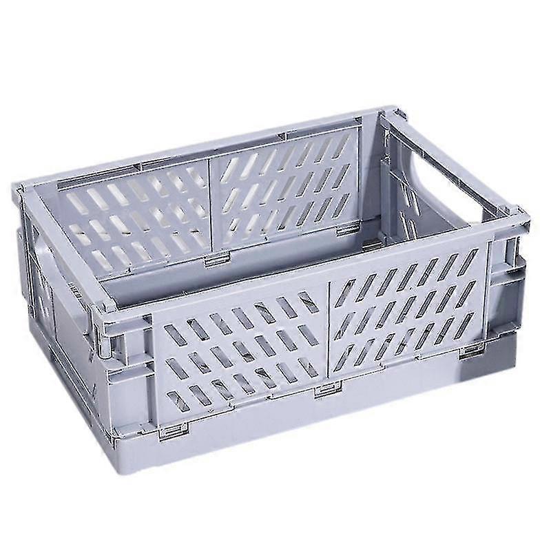 Collapsible Plastic Folding Storage Box Cosmetic Container Gray