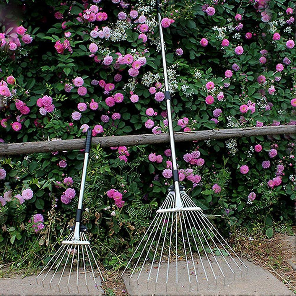 Adjustable Garden Leaf Rake | Multi-Toothed Metal Rake for Lawn and ...