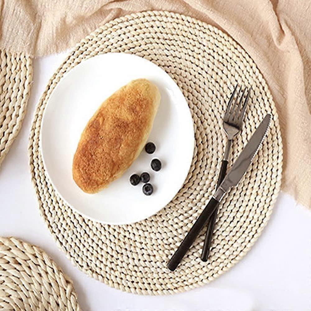 Hemp Rope Doilies Round Hemp Woven Insulation Mat Thicken Table Mat Sets Round