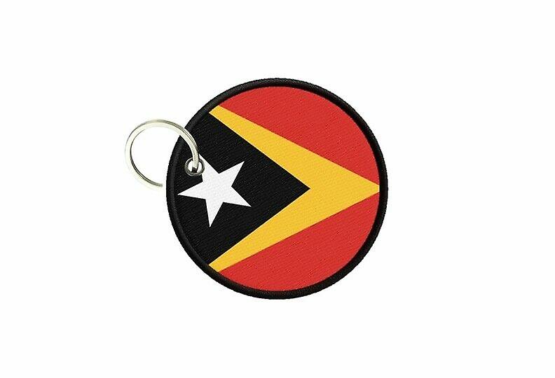 Keychain keys East Timor flag printed round round round