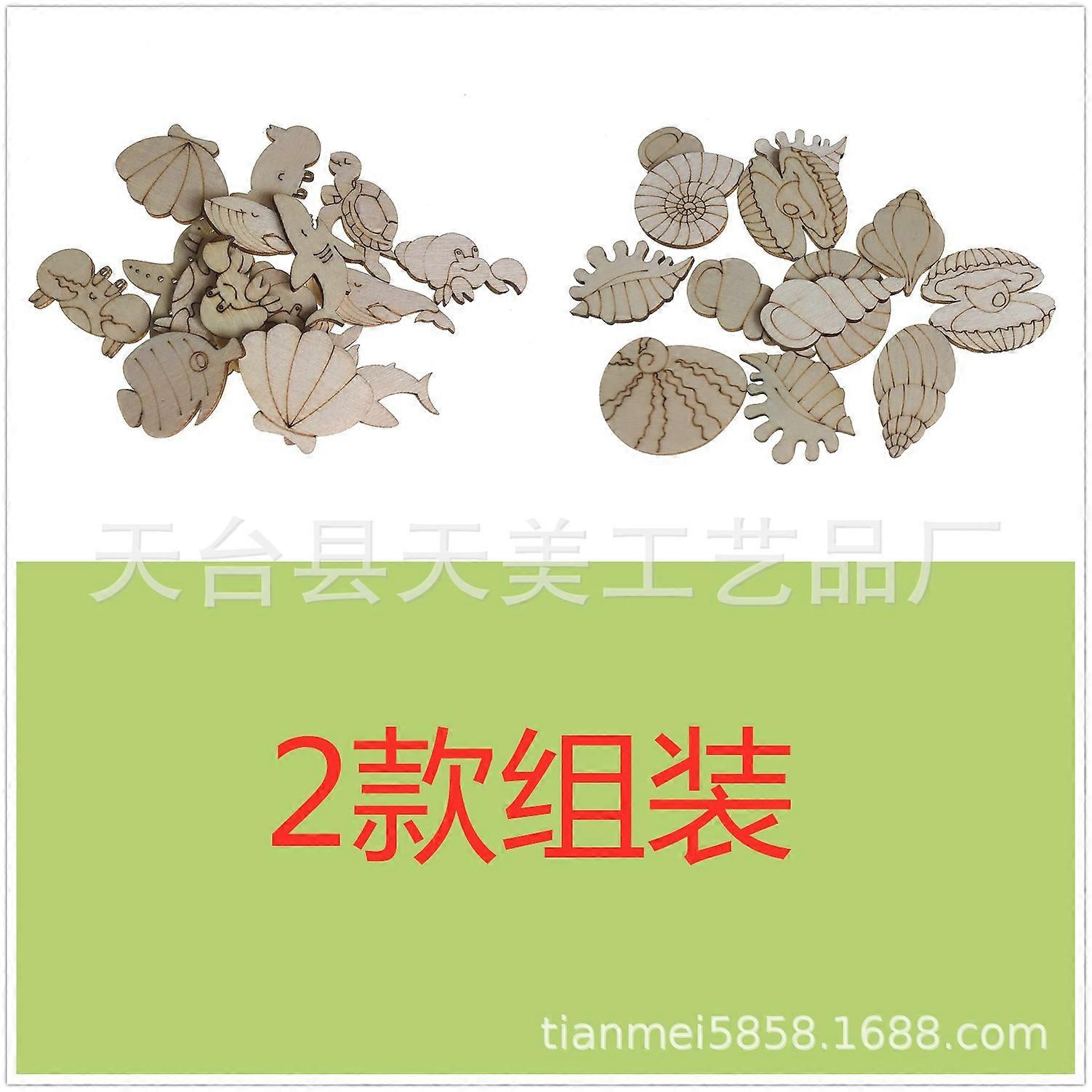 100ピース未完成の木製切り抜き海洋動物の形の木製のスライスDIYシーライフウッドスライス愛らしい動物の切り抜き