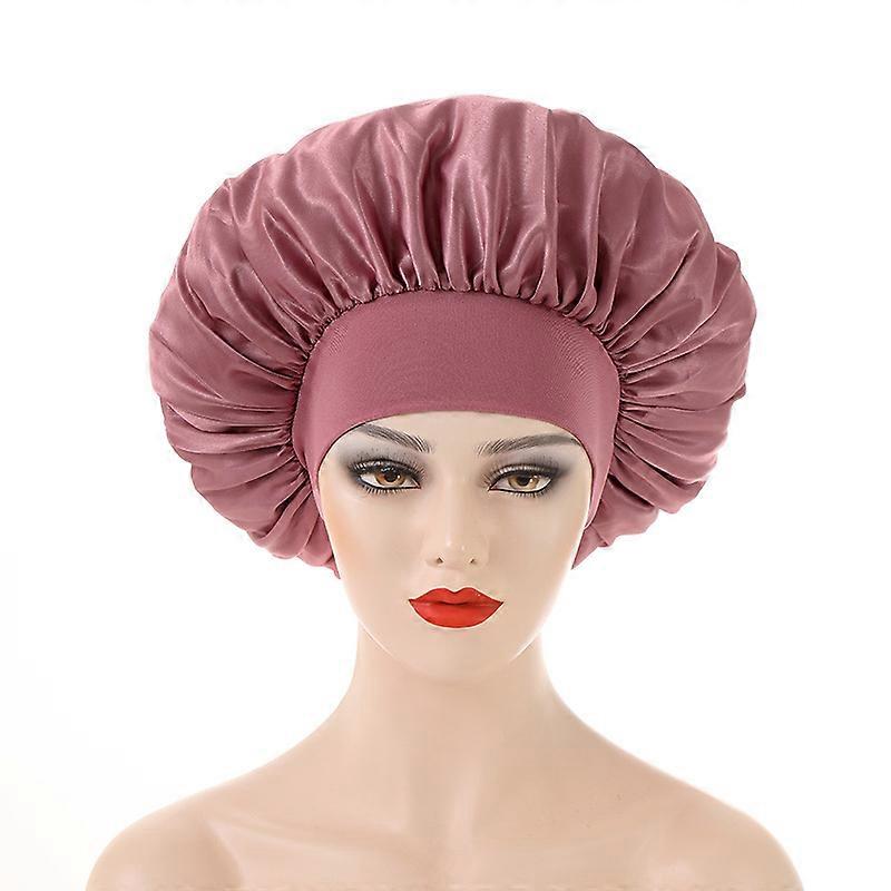 Wide Band Satin Cap Sleep Bonnet Soft Night Sleep Hat
