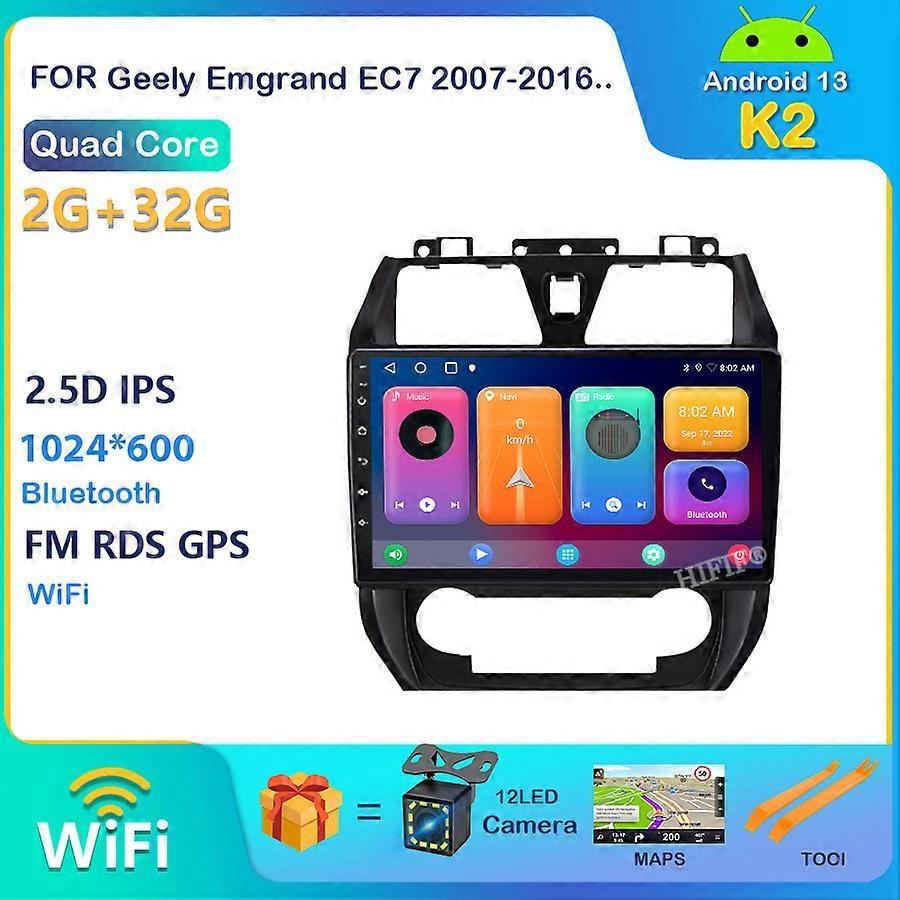 Android 13 Car Radio Multimedia Player GPS Navigation For Geely Emgrand EC7 2007-2016 RDS WIFI Video Output Head Unit DSP 8G+128