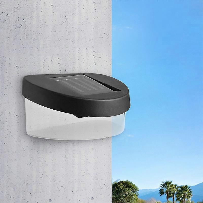 Solar Fence Light White Led Black 2pcs