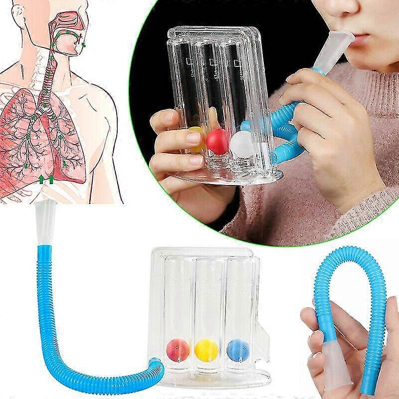 Deep Breathing Lung Exerciser Tri-ball Meter Spirometer Trainer Safe Breath