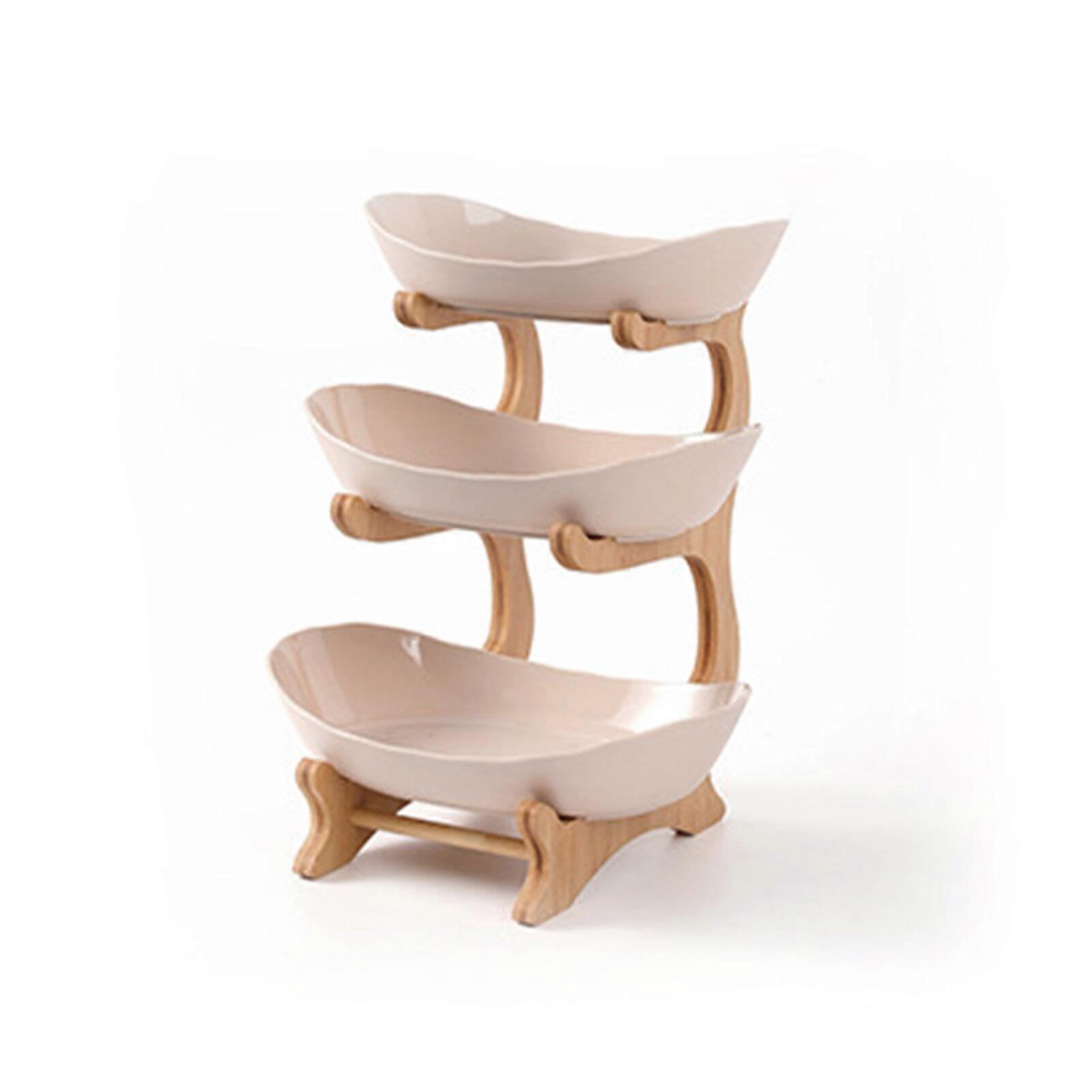 3 Tier Kitchen Party Serving Tray with Handle - Stable & Durable PP Creative Fruit Bowl Set
