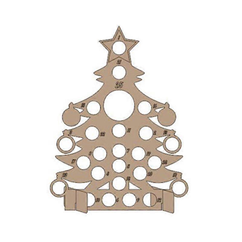 Handmade Wooden Christmas Advent Calendar Hollow Out Countdown Christmas Tree El