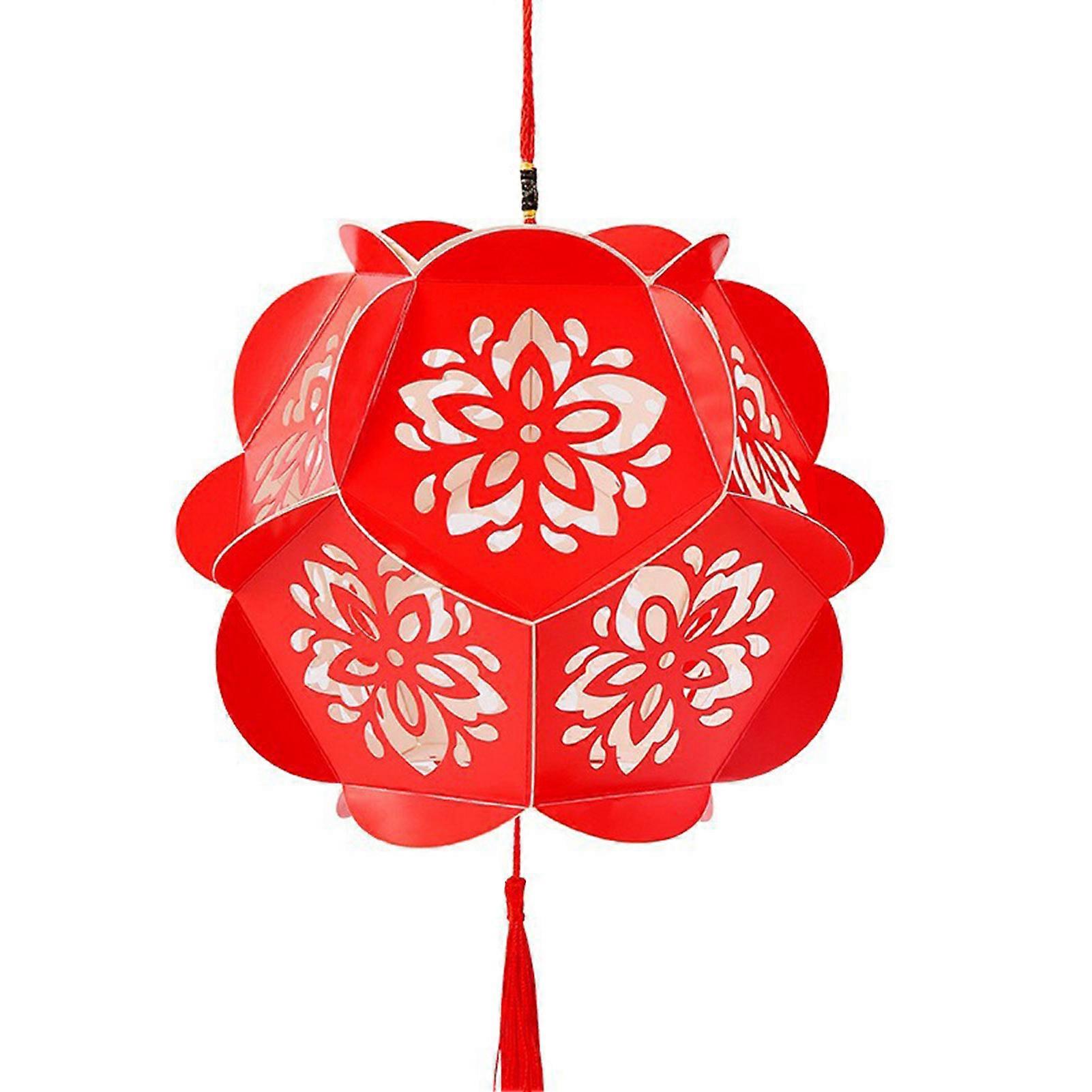 Chinese New Year Dragon Lantern DIY Kit Hydrangea Design with Light Luminous Handheld Decorative Lanterns