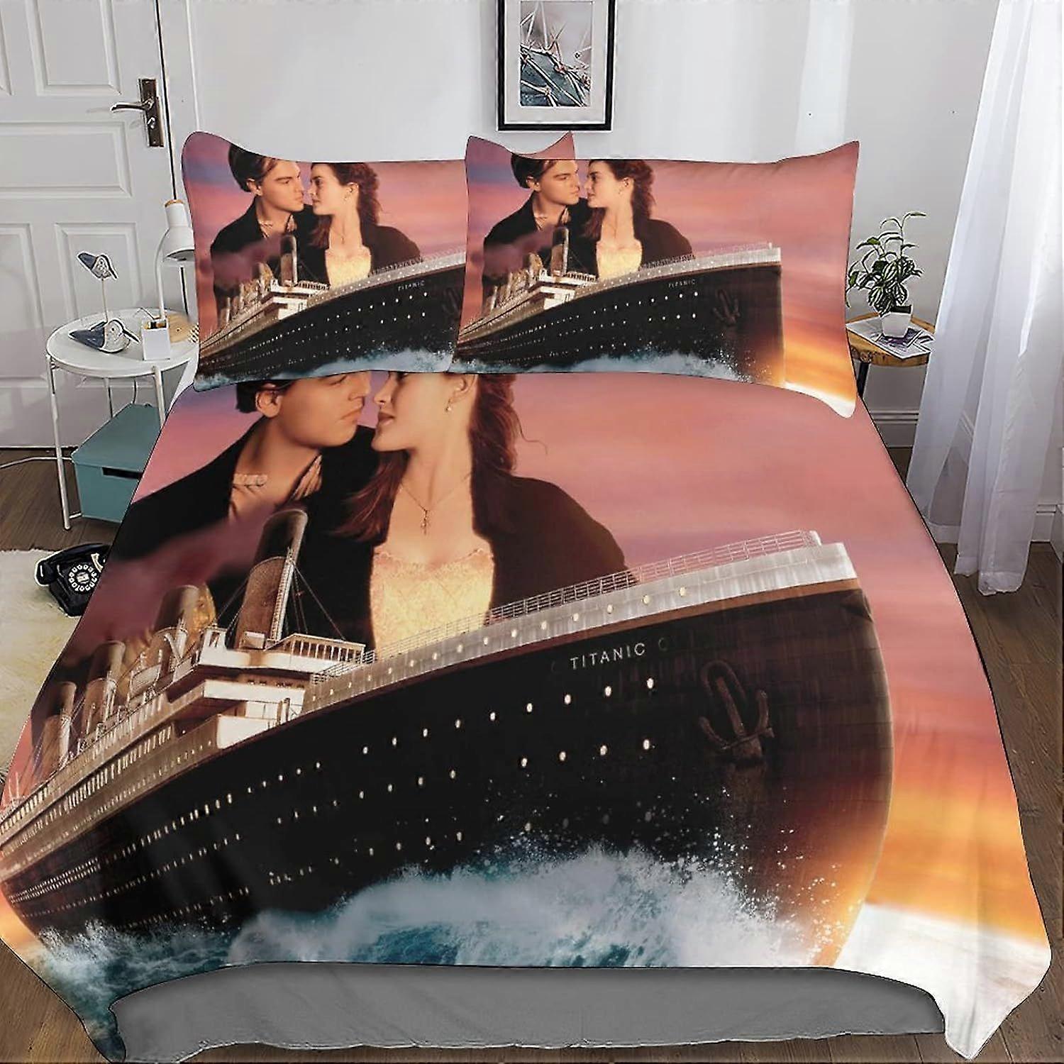 3D Leonardo Dicaprio Påslakan Sängkläder och örngott Microfiber Män Ungdom Pojkar Barn Sängkläder Set med dragkedja 3 st