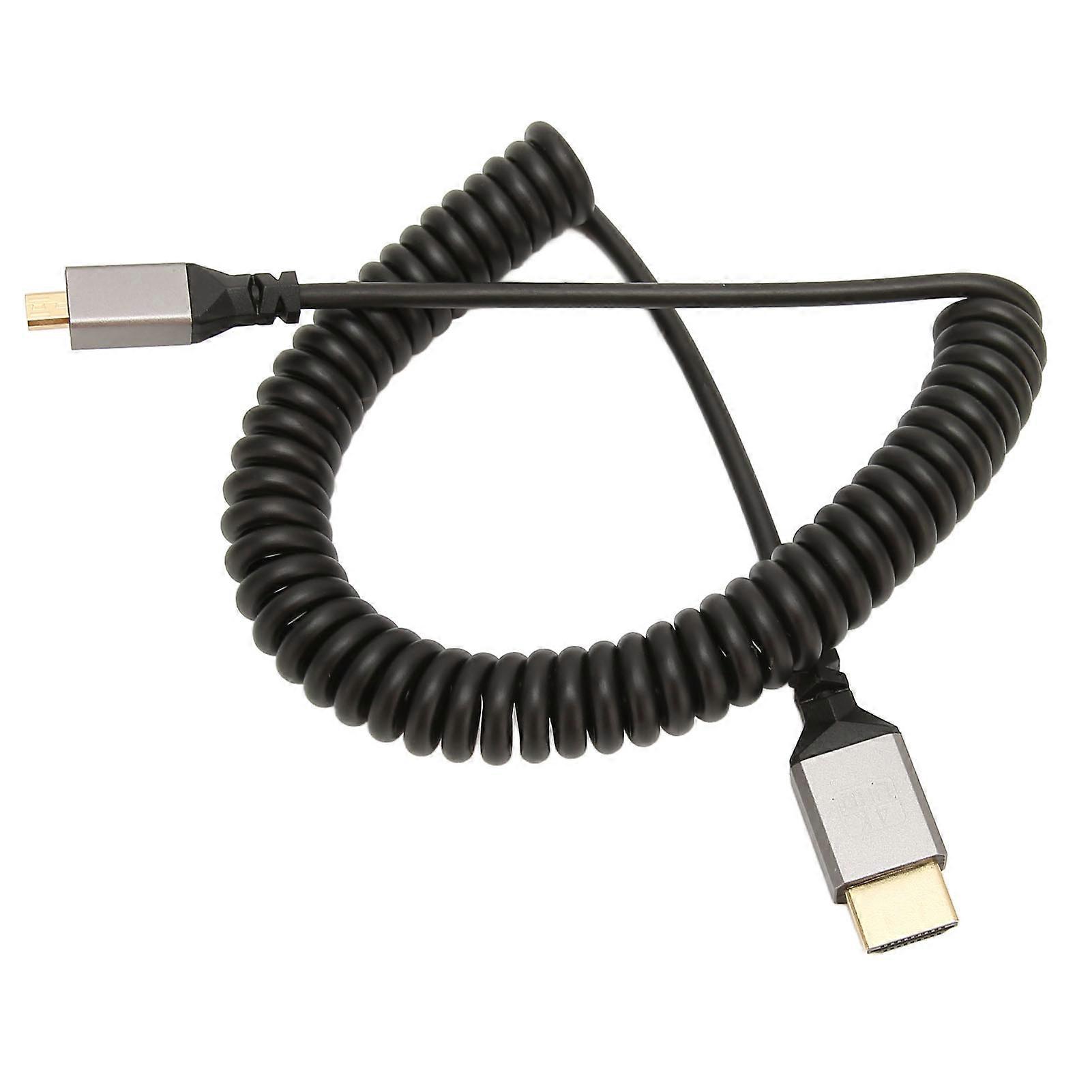 Micro HD Multimedia Interface Spring Adapter Cable 4K 60Hz 18Gbps for Tablet TV Monitor