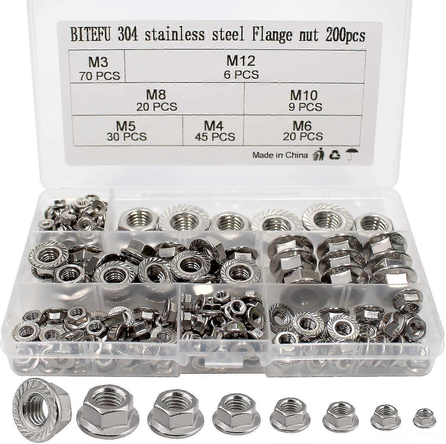 200 Pieces M3 M4 M5 M6 M8 M10 M12 Hammer Drop T-nut Slot Sorting Kit,7225