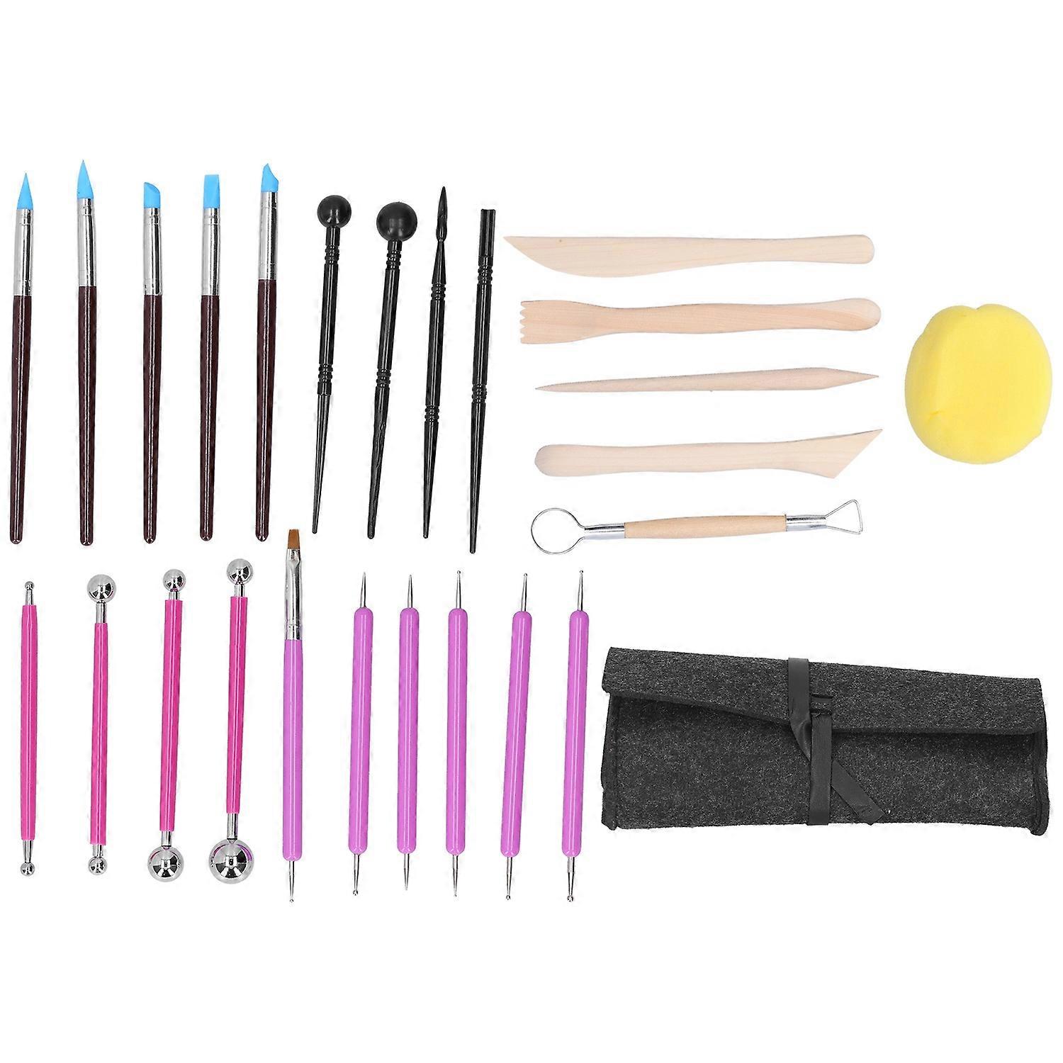 26Pcs Polymer Clay Sculpting Tools Multipurpose Modeling Carving Knife Pottery Supplies