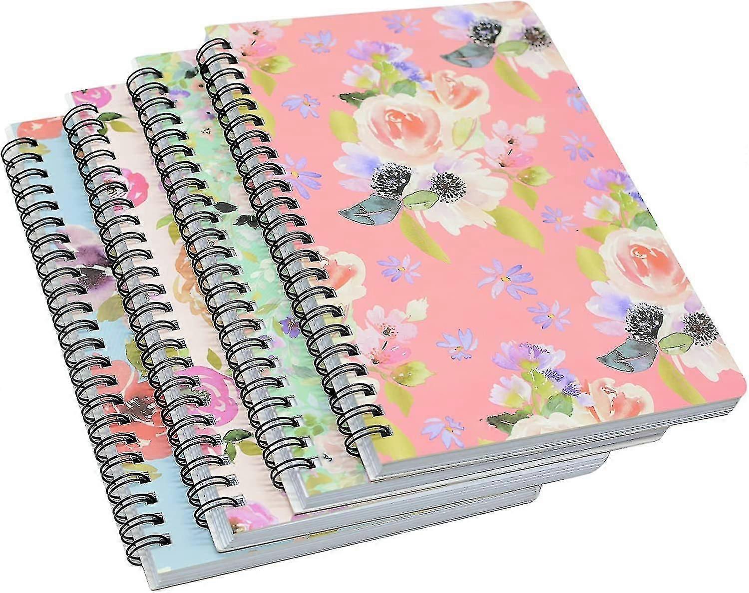 Flower Design Hardcover Spiral Notebook