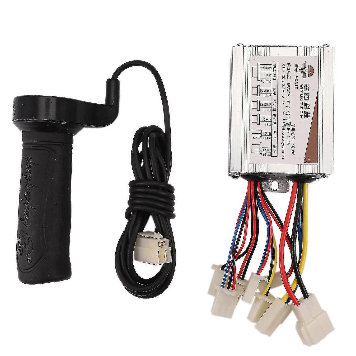 24v 500w DC محرك الدراجة الكهربائية نحى مربع تحكم مع فرشاة تحكم خط طويل بدوره المقبض