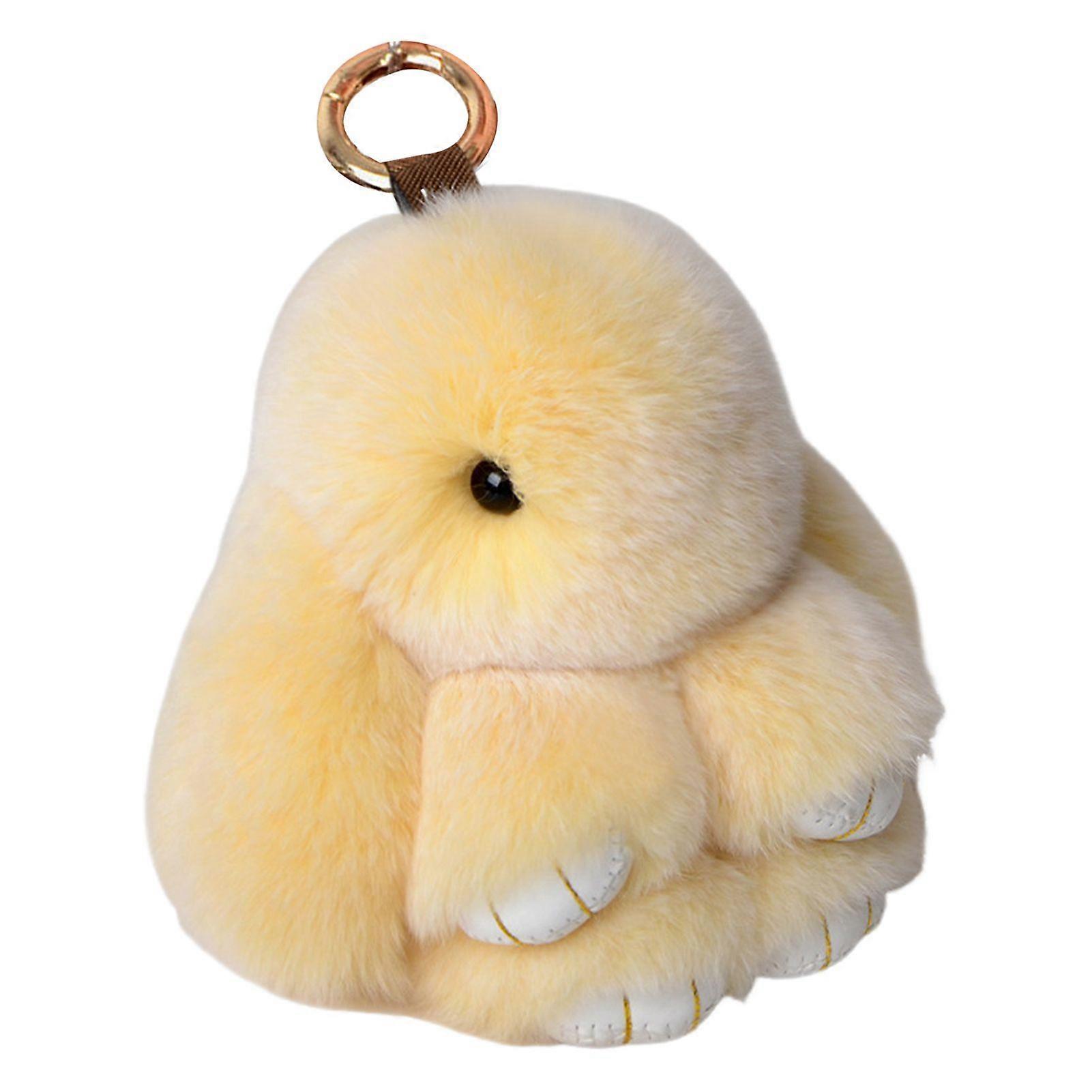 Rabbit Pendant Keychain Handmade Soft Bunny Charm Faux Fur Bag Charm Multi-Functional Wallet Accessory