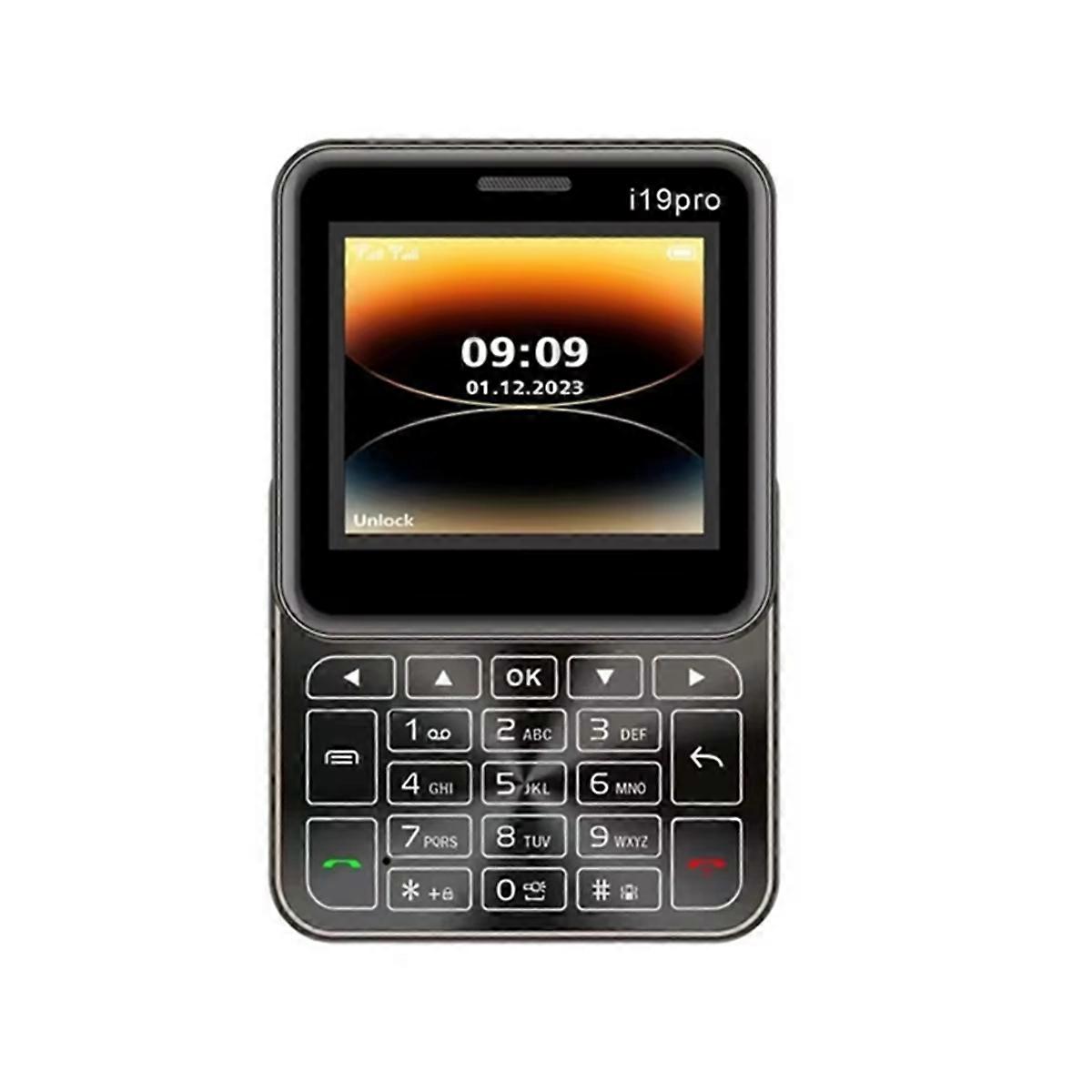 Slide Button Mini Mobile Phone I19 Pro Square 2.4inch Dual SIM 2G GSM Bluetooth FM Camera Unlocked