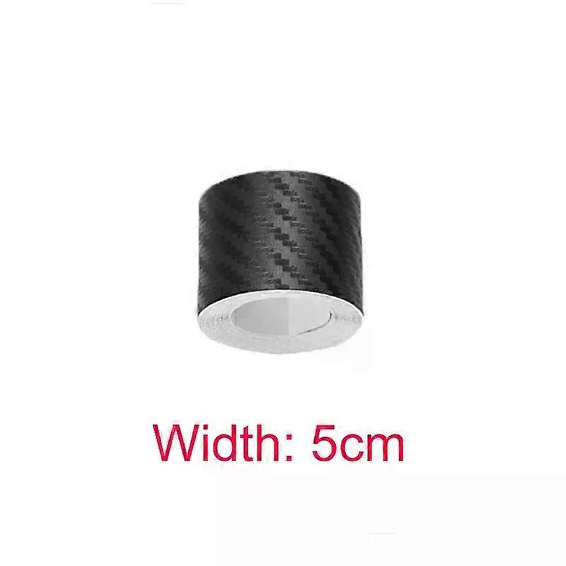 3/5 / 10Mカーボンファイバーカーステッカーオートドアスレッショルドトランク保護ストリップアンチスクラッチテープ防水デカールオートアクセサリー