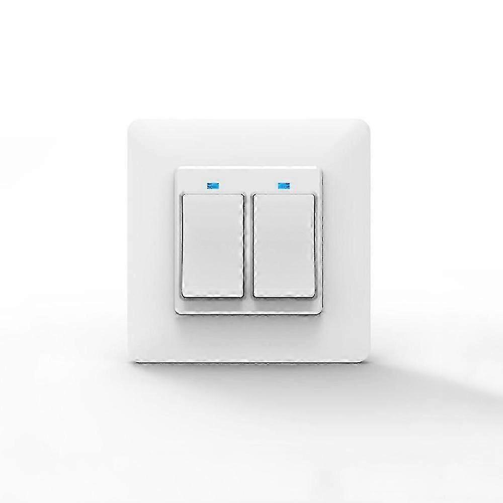2gang 433mhz Wifi Voice Control Smart Switch Remote Control Wall Light Switch Works With Alex