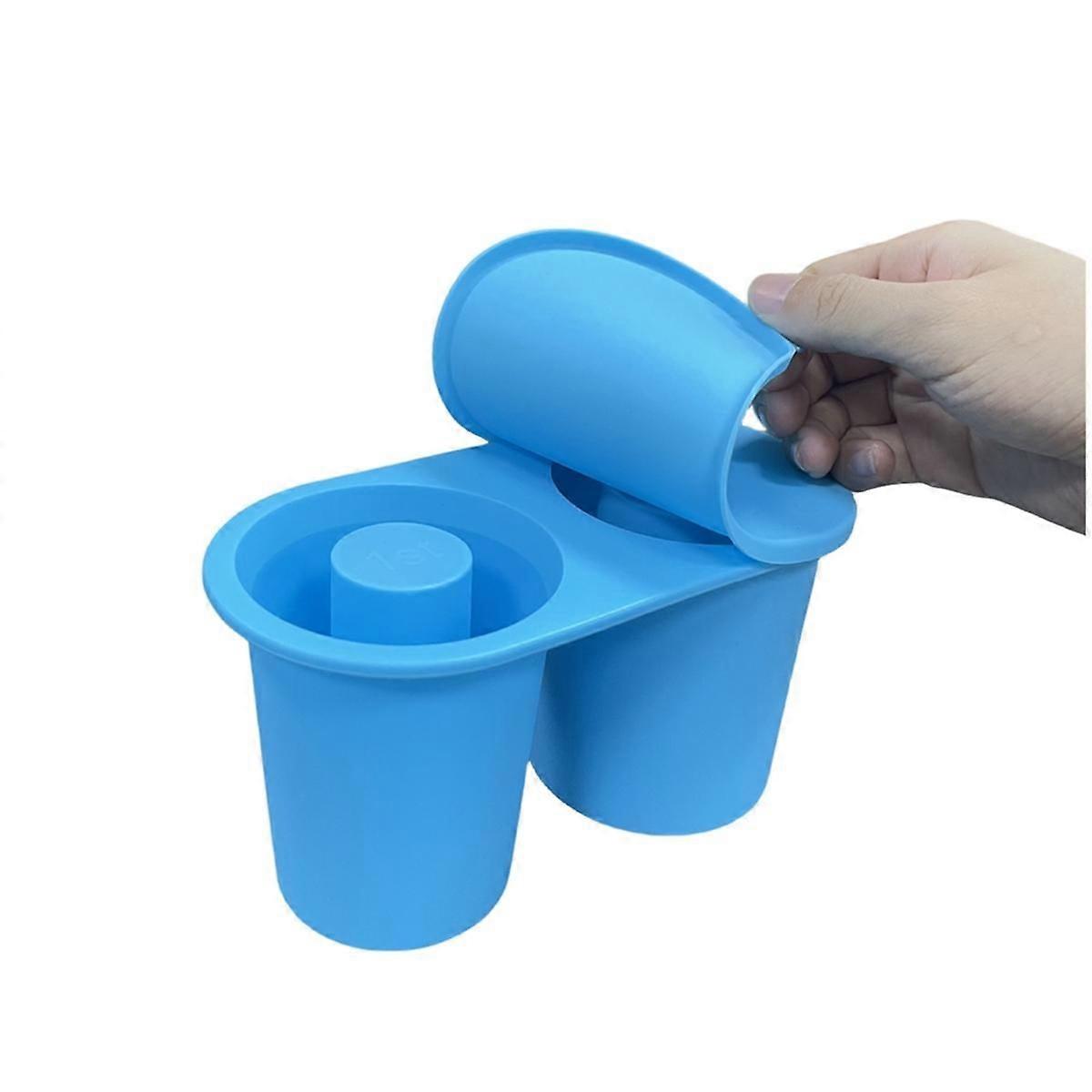 Silicone Ice Square Tray and Mold 30 40 Oz for Making 2 Hollow Cylinder Ice Square Molds Reusable for Drinks, Blue