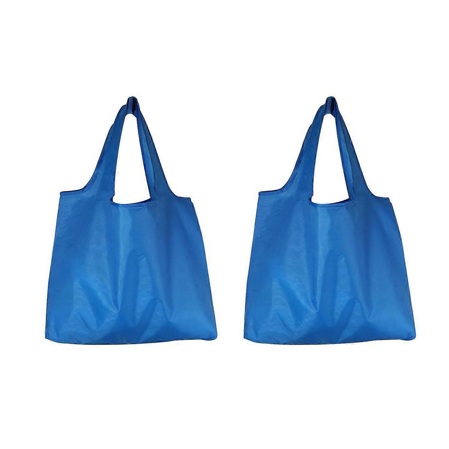 2Pcs Foldable Shopping Bag Large Capacity 25kg Load-capacity Solid Color Multipurpose Reusable