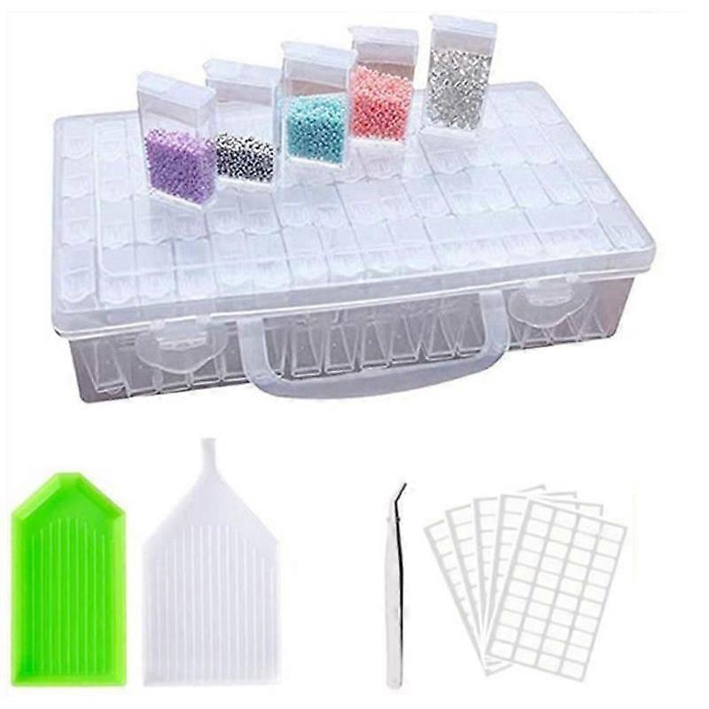 Diamond Embroidery Box Diamond Embroidery Box 64pcs Diamond Painting Beads Storage Box Transparent -1Set