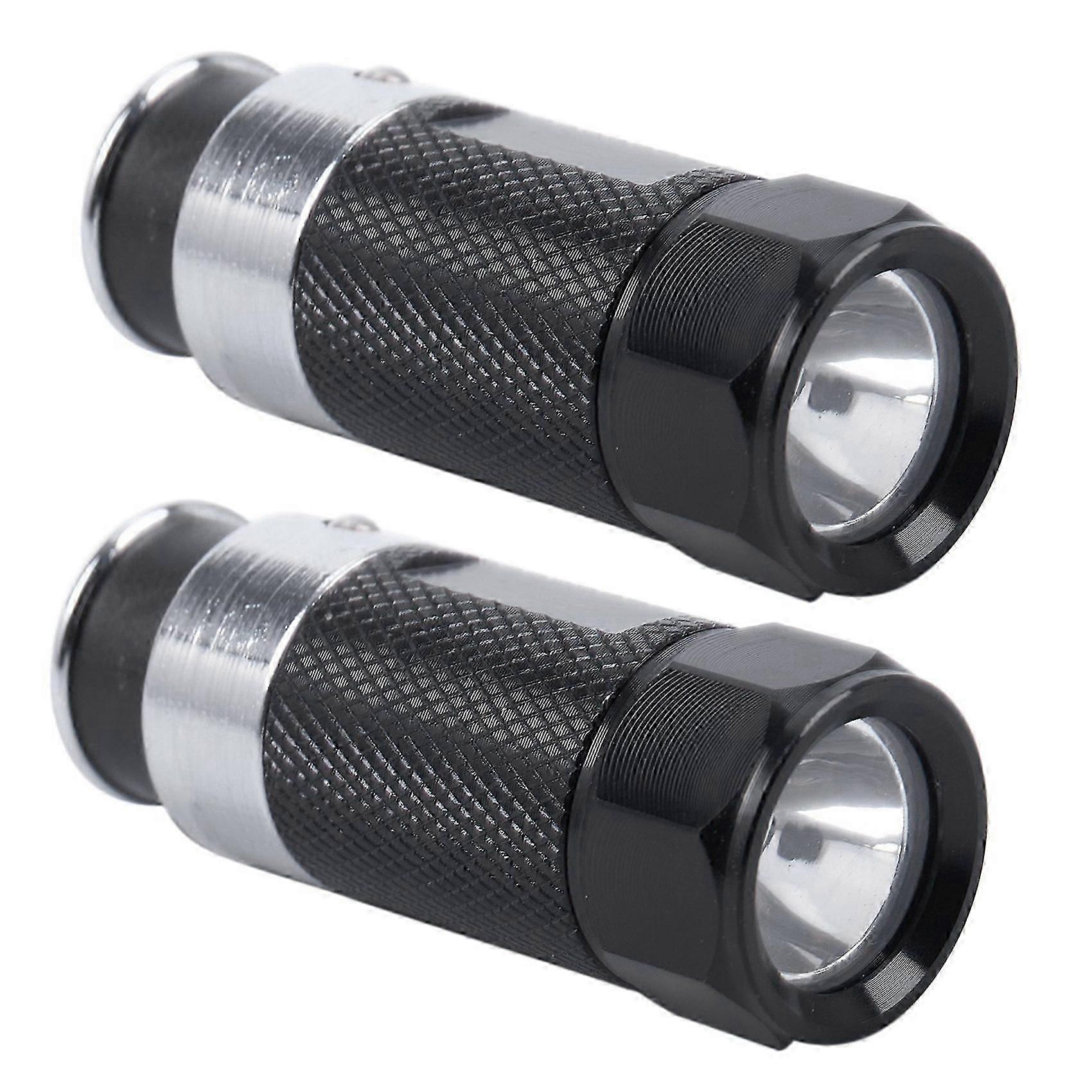 2Pcs Mini LED Flashlights Car Cigarette Lighter LED Rechargeable Flashlight