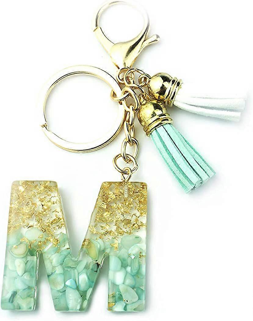 Keychain for Women AlphaAcc Purse Charms for Handbags A To Z Initial Letter Fringe Keychain, Resin Keyring